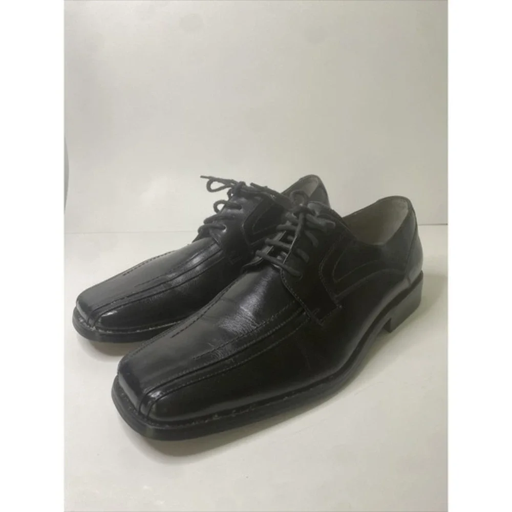STACY ADAMS LEATHER DRESS SHOE GALLAGHER SZ‎ 11M (23274-01) BLACK VERY GOOD
